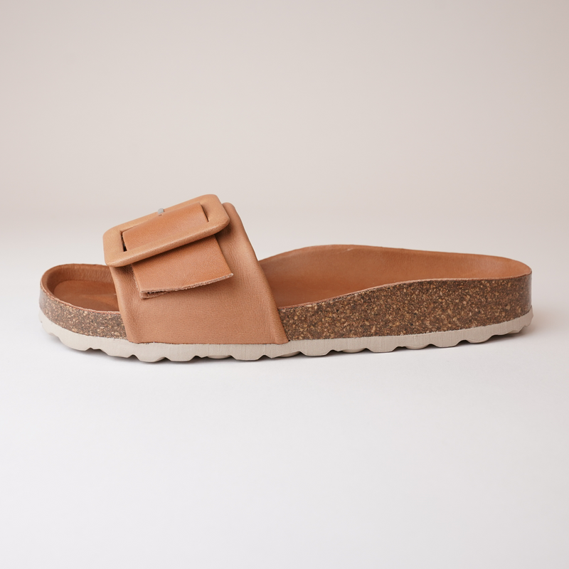 Reiko Ginger Leather Slides