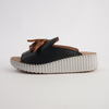 Sonny Black Leather Slides