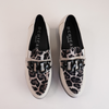 4668 White/Leopard Leather Loafers