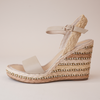 Etroya Almond Leather Espadrille Wedges