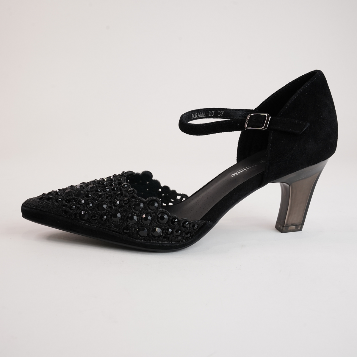 Krama Black Leather Heels - DJANGO AND JULIETTE | Shouz
