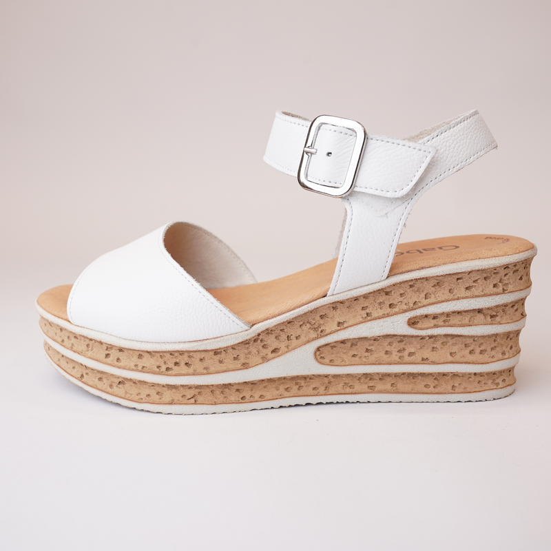 Pina White Leather Sandals