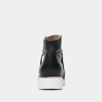 Ohmy Black Leather Ankle Boots