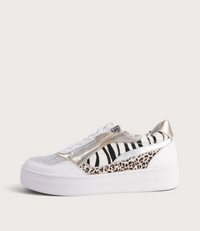 Nevyle White Multi Leather Sneakers