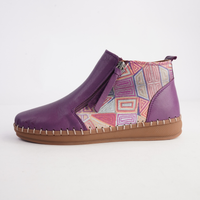 Regan Melanzana Mosaic Leather Ankle Boots - SALA | Shouz