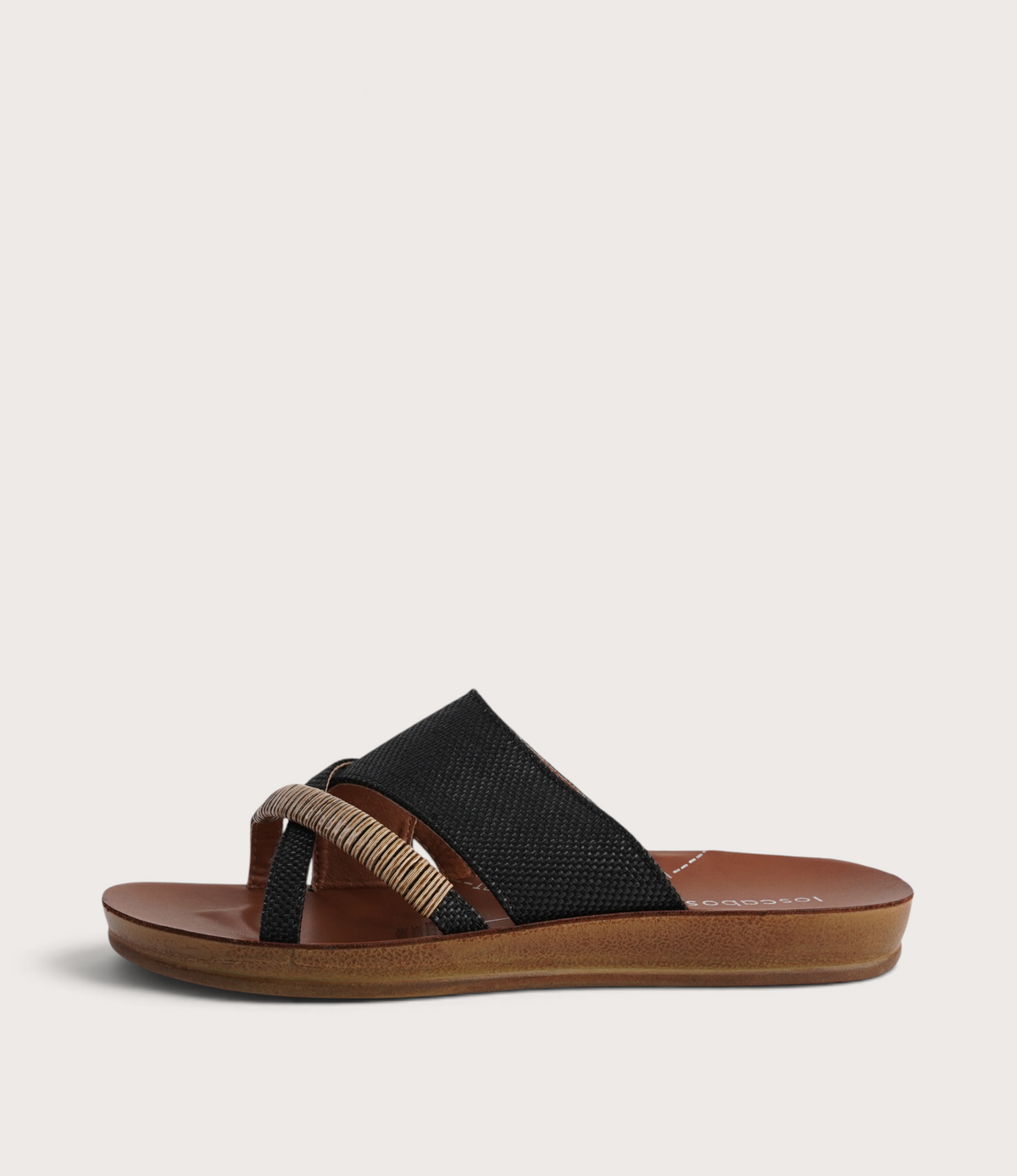 Bride Black Raffia Slides