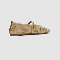 Clove Natural Crochet Flats