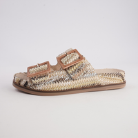 Ixey Natural Multi Raffia Slides