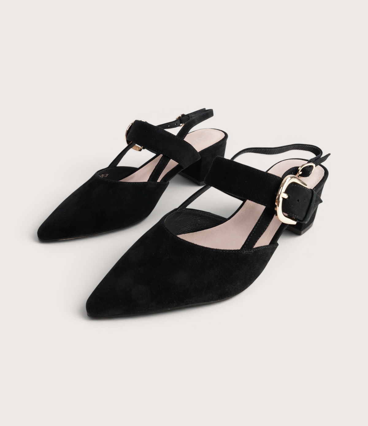 Asten Black Suede Heels