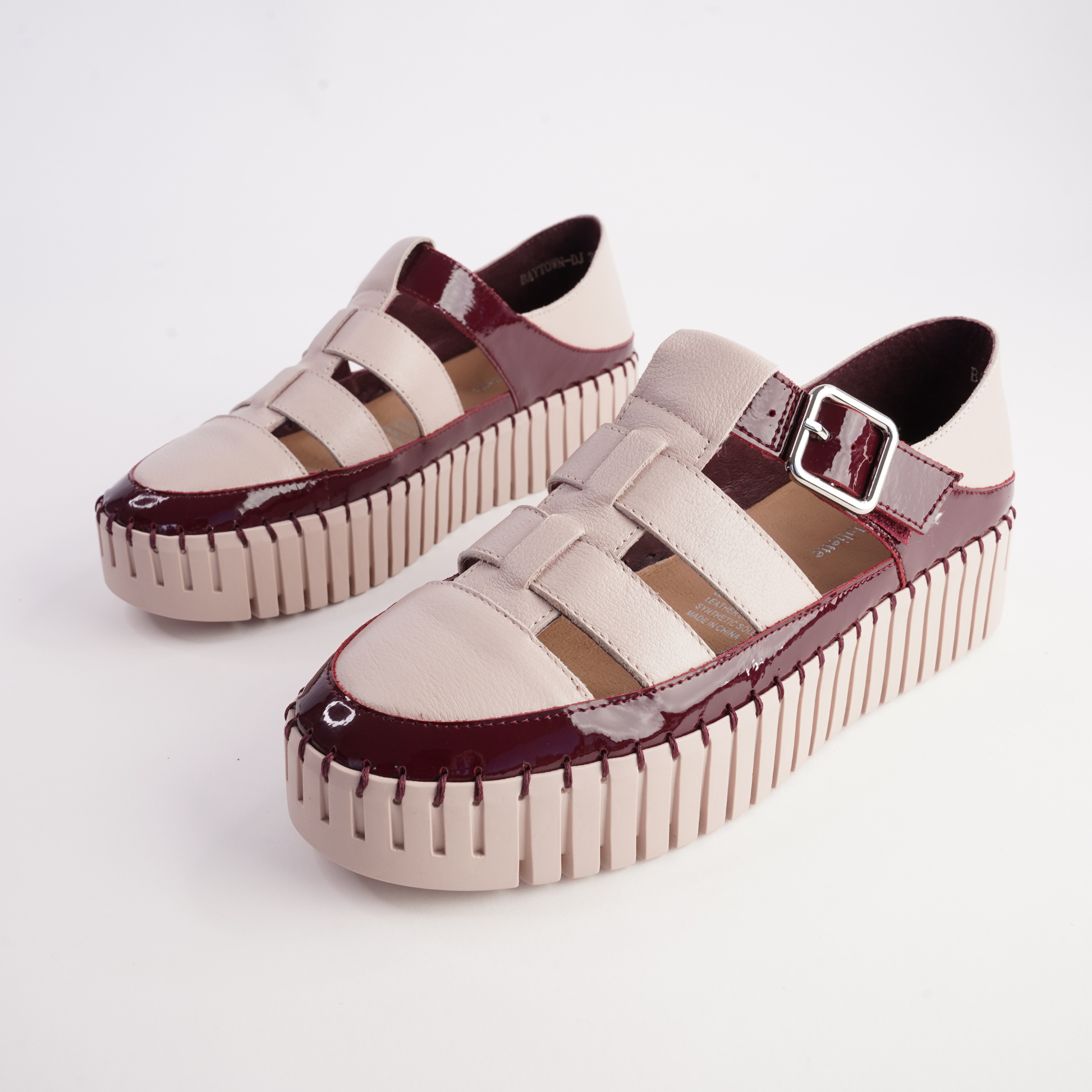 Baytown Burgundy Patent/ Nude Leather Sneakers