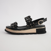 Carola Black Leather Sandals