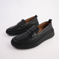 Venice Black Leather Loafers - SALA | Shouz