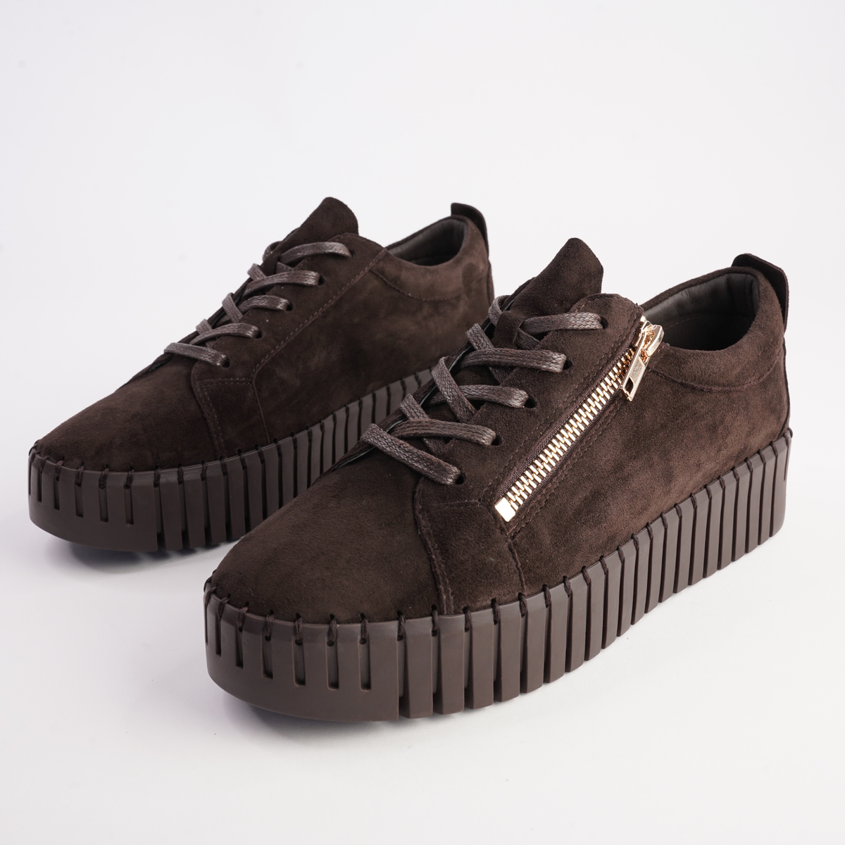 Bump Chocolate Suede Sneakers