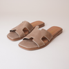 Lycha Latte Leather Slides