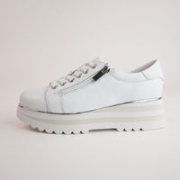 Eammes White Leather Sneakers