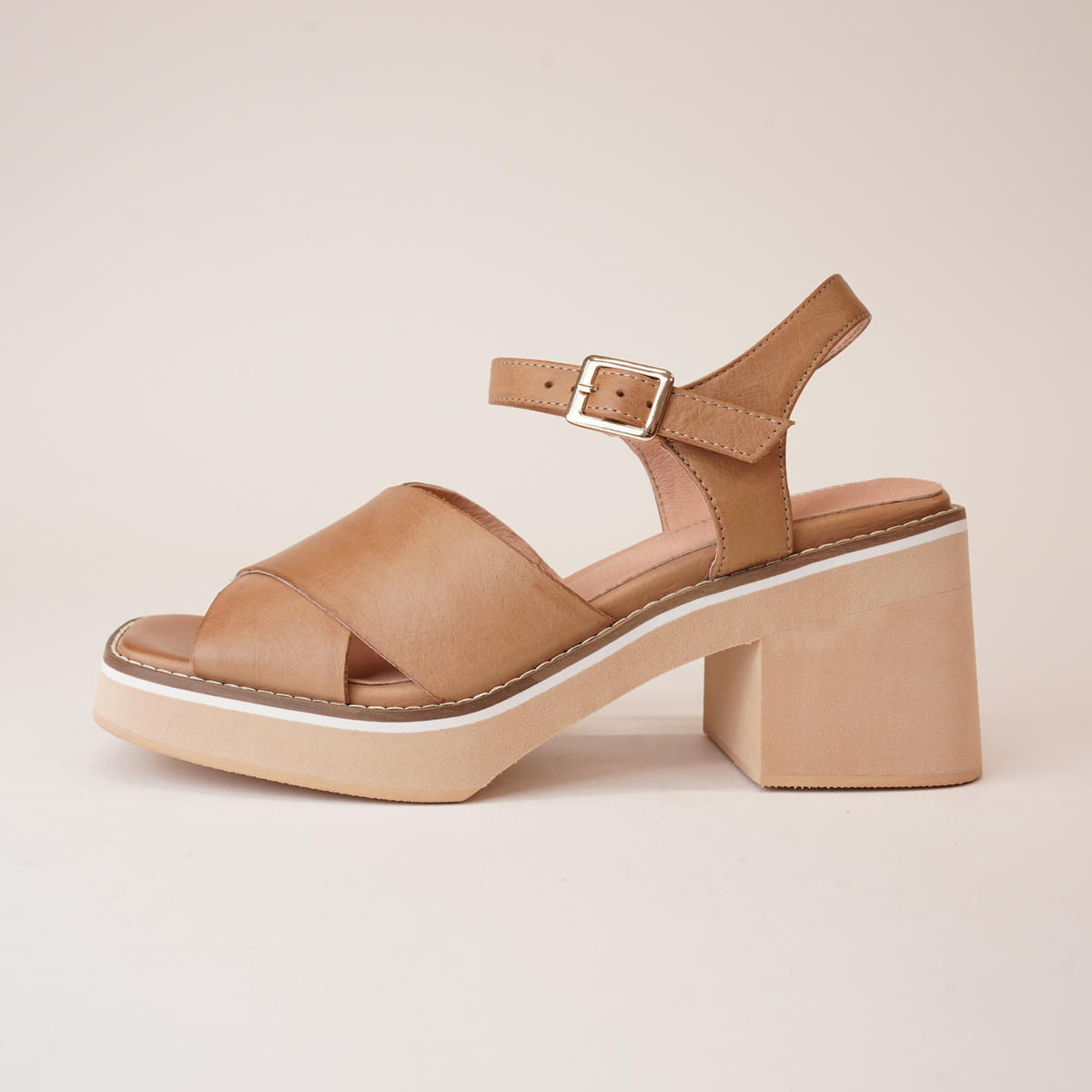 Jemi Tan Leather Heels - DJANGO AND JULIETTE | Shouz