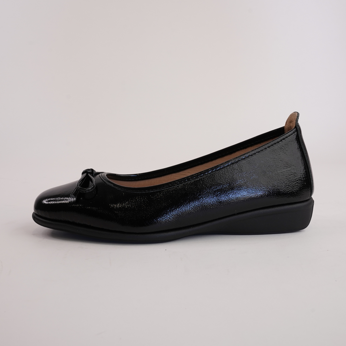 Sarah Black Patent Leather Ballet Flats - SALA | Shouz
