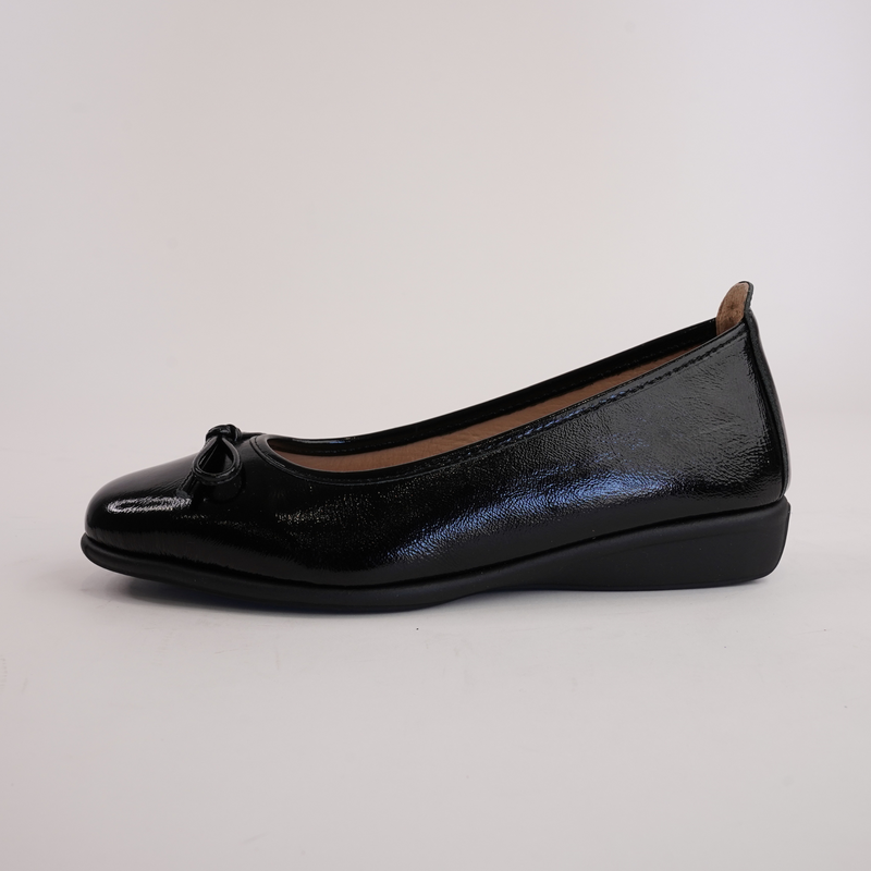 Sarah Black Patent Leather Ballet Flats