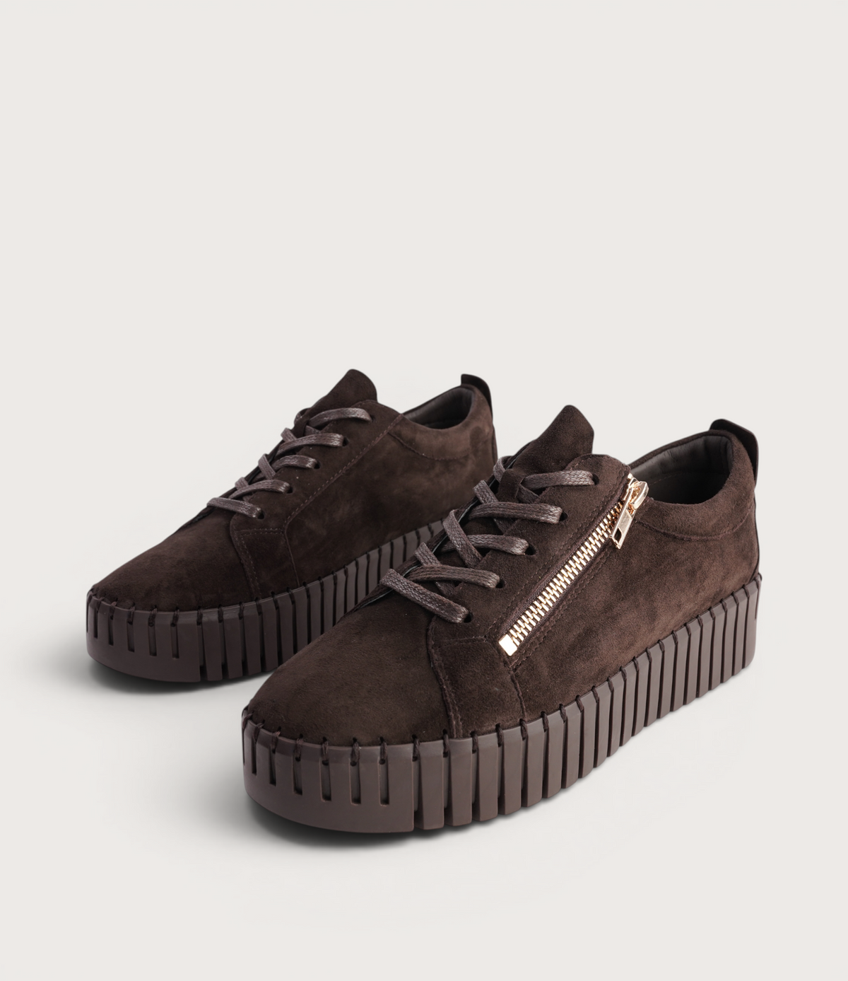 Bump Chocolate Suede Sneakers