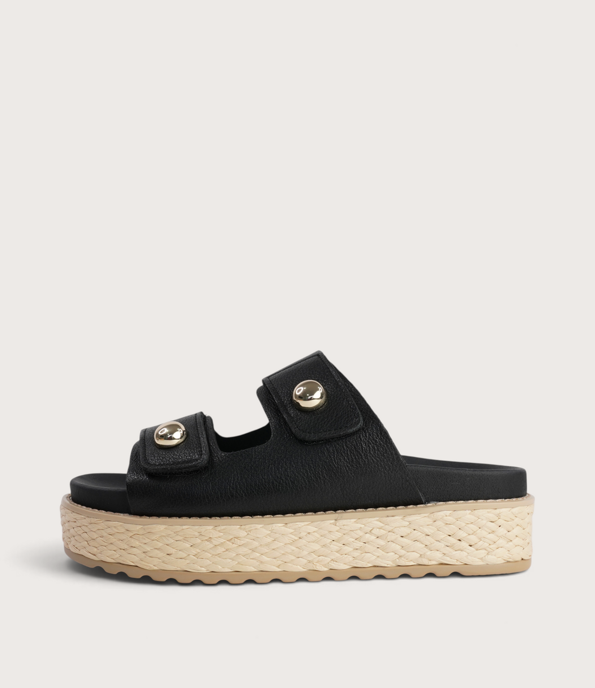 Bowers Black Leather Slides