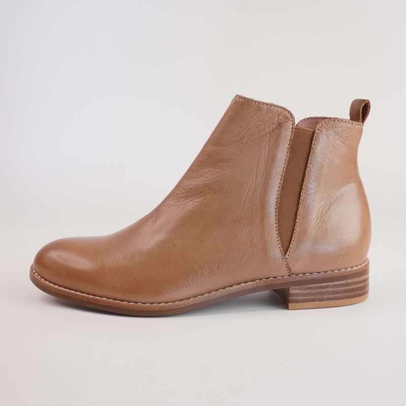 Nakta Dark Tan Leather Ankle Boots