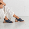 Serenade Navy/ Tan Leather Sandals