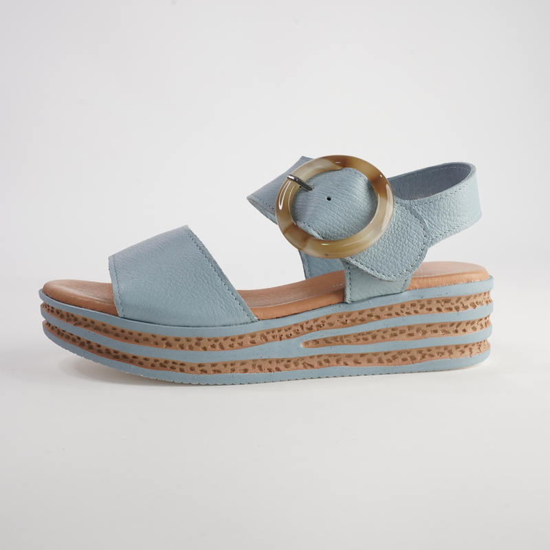 Cubbie Denim Leather Sandals