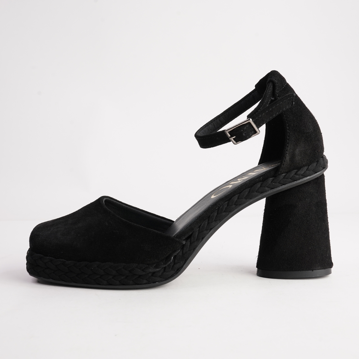 Eldon Negro Nubuck Leather Heels - GAIMO | Shouz