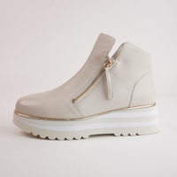 Evol Milk Leather Ankle Boots