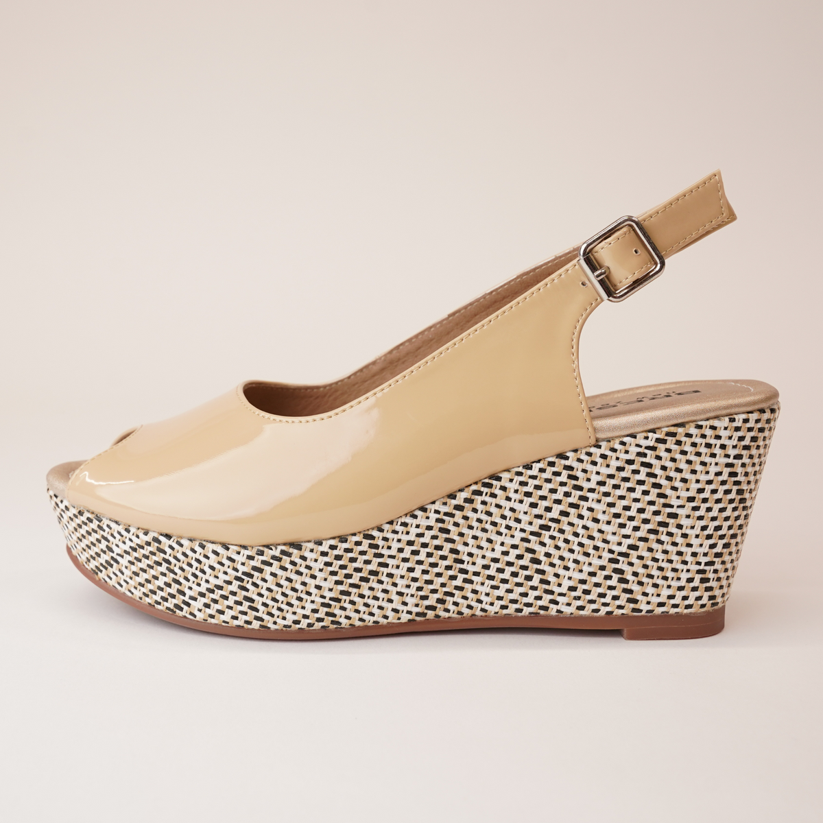 Sabyne Nude Patent Wedges - BRESLEY | Shouz