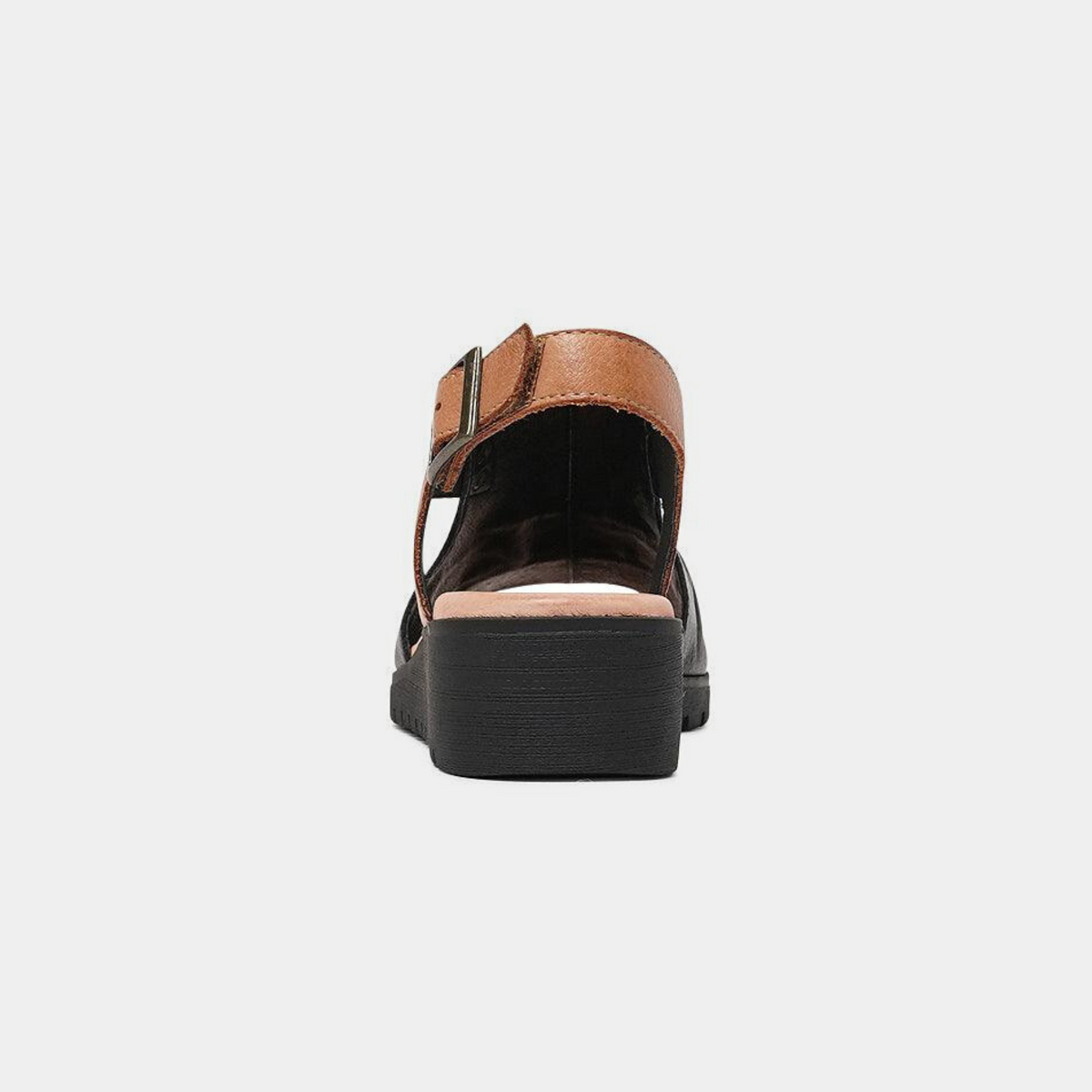 Madis Black/ Dark Tan Leather Sandals - DJANGO AND JULIETTE | Shouz