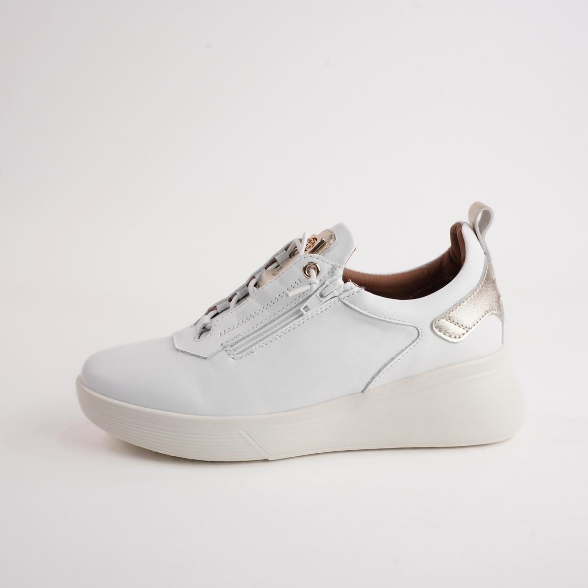 Tickler White Leather Sneakers - ALFIE AND EVIE | Shouz