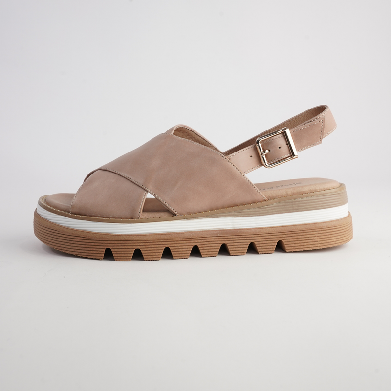 Sasi Cappuccino Leather Sandals