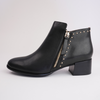 Anthea Black Leather Ankle Boots