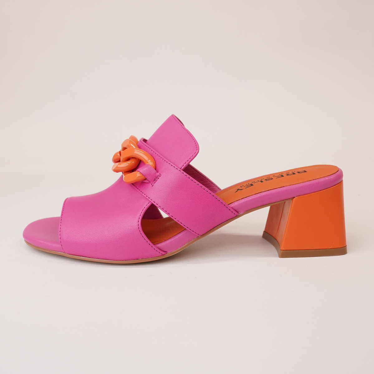 Adder Fuchsia/ Orange Leather Heels - BRESLEY | Shouz