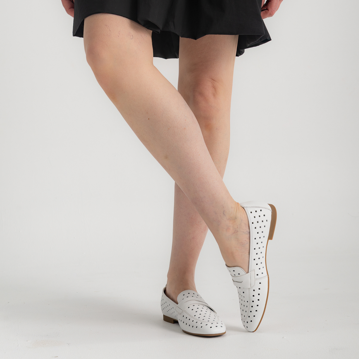 Dorothy White Leather Loafers - GABOR | Shouz