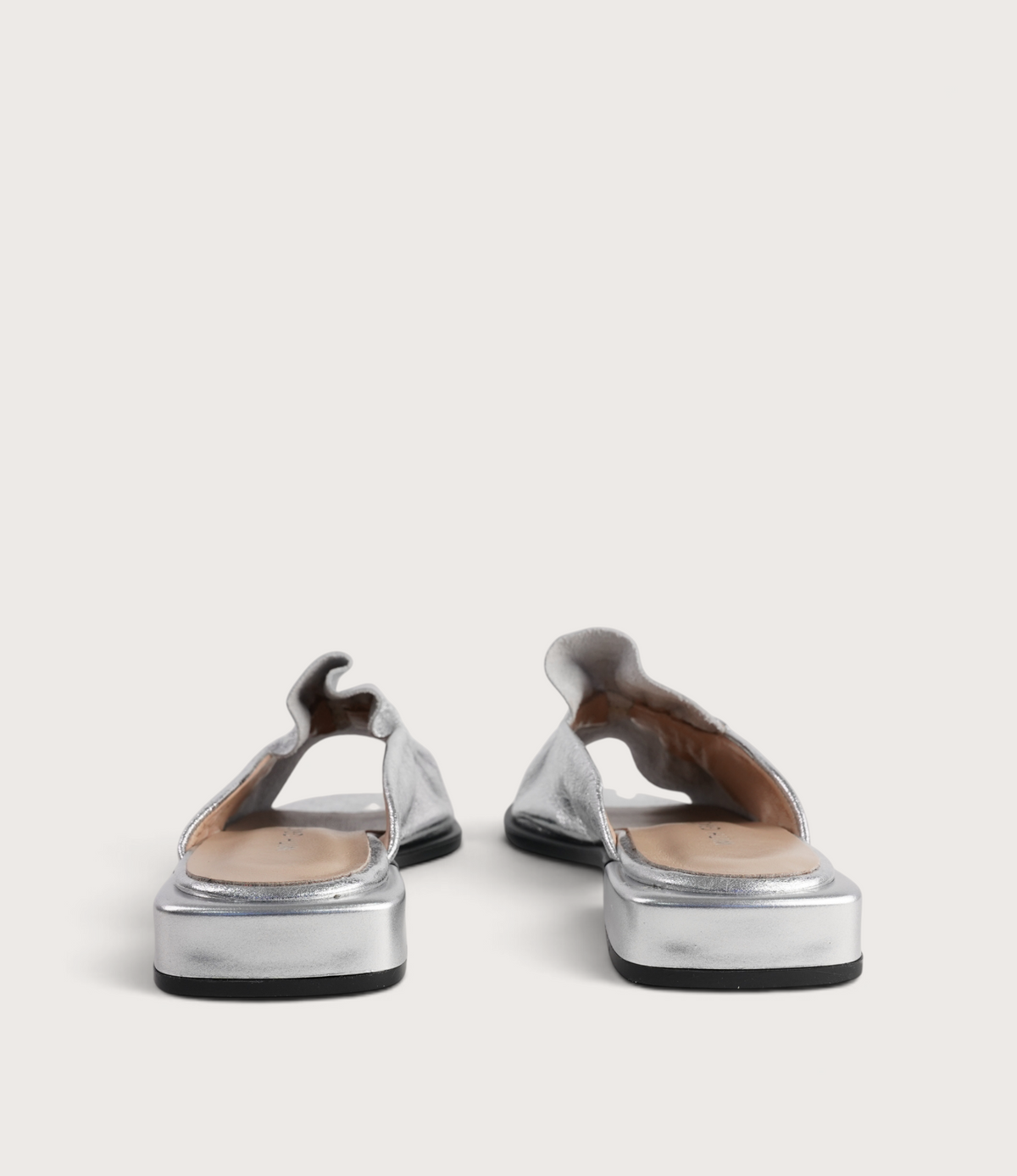 Luna Silver Leather Flats