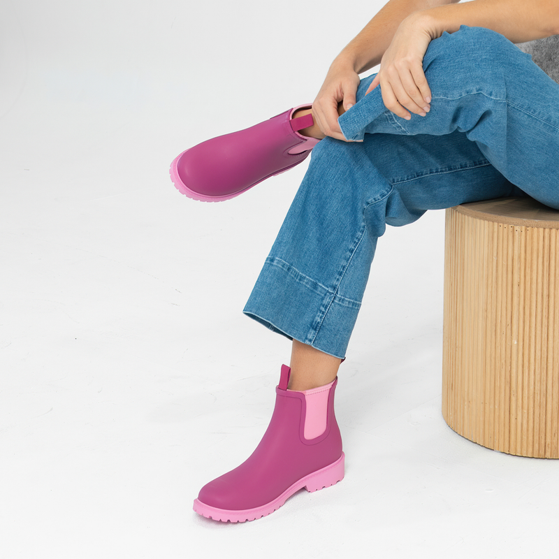 Splashy Plum/ Blossom Gumboots