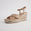 Orgal Cappuccino Leather Espadrille Wedges