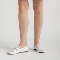 Dorothy White Leather Loafers