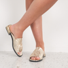 Luna Gold Leather Flats