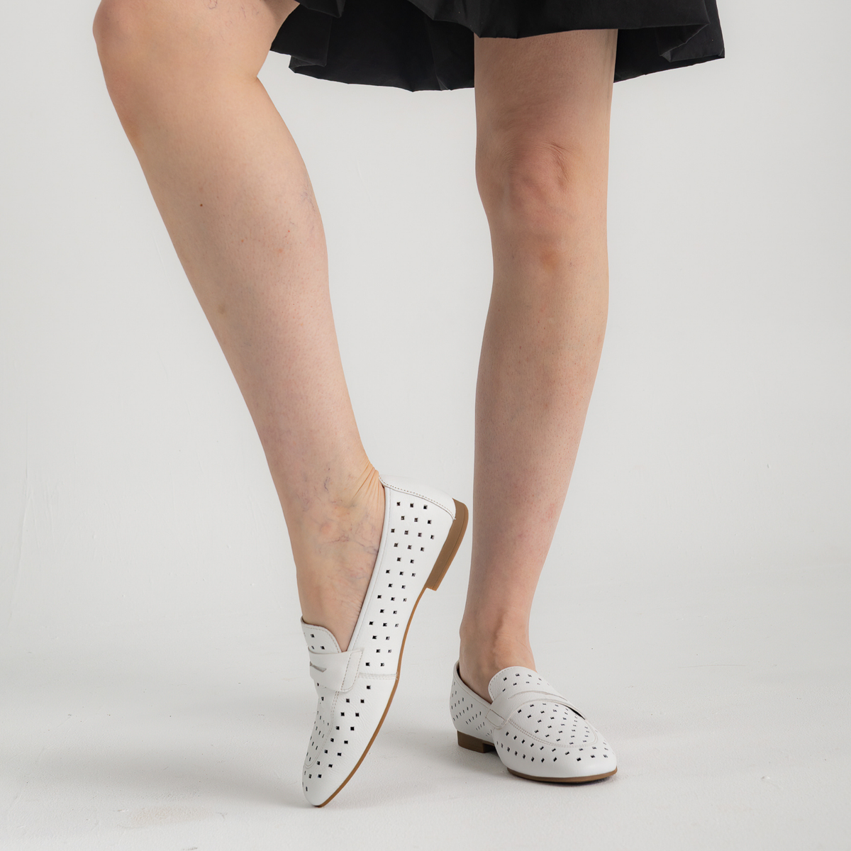 Dorothy White Leather Loafers - GABOR | Shouz