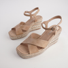Orgal Cappuccino Leather Espadrille Wedges