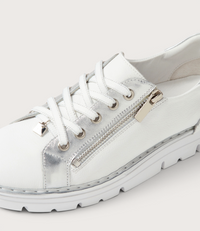 Elos White/silver Leather Sneakers