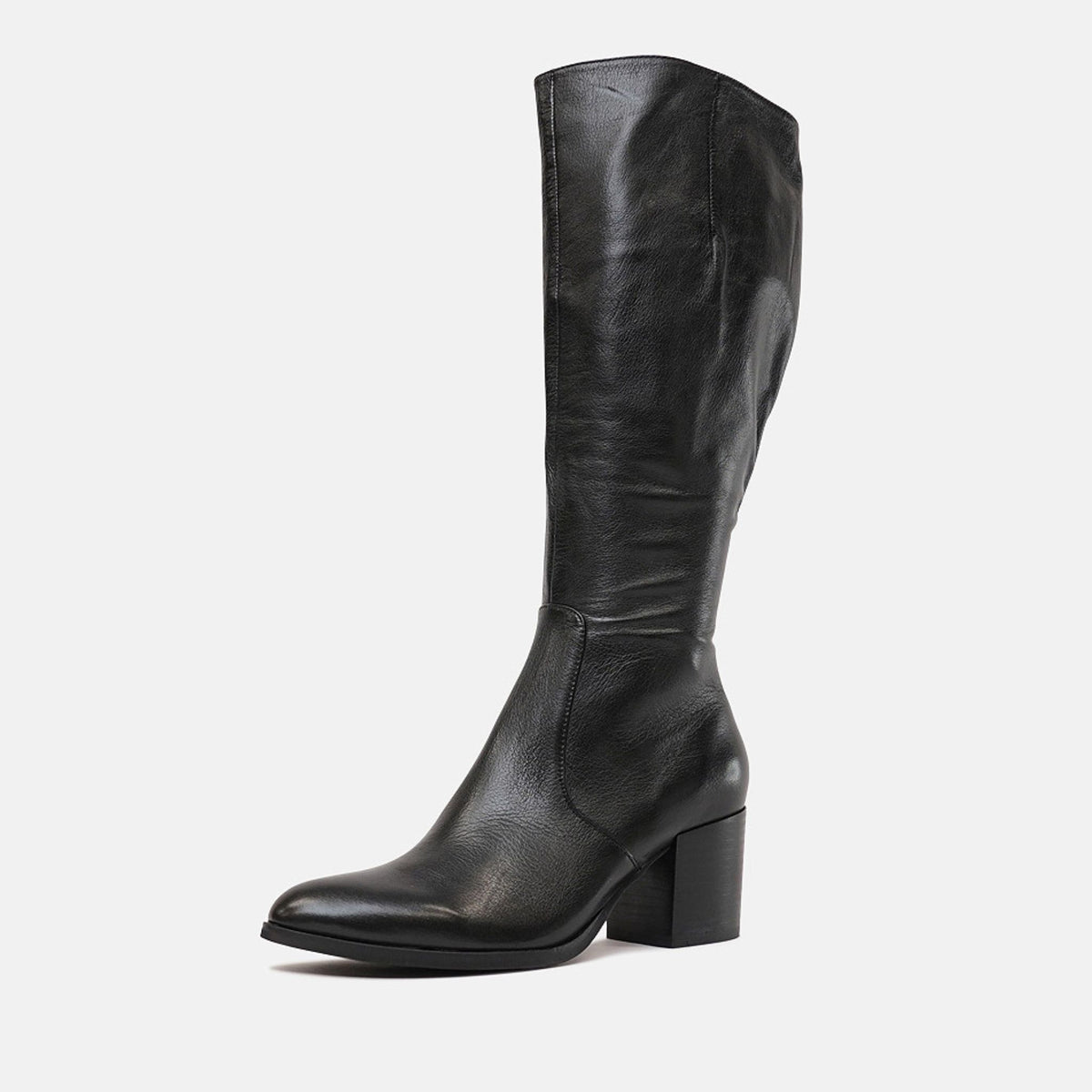 Zodiak Black/Black Leather Knee High Boots, DJANGO & JULIETTE - Shouz