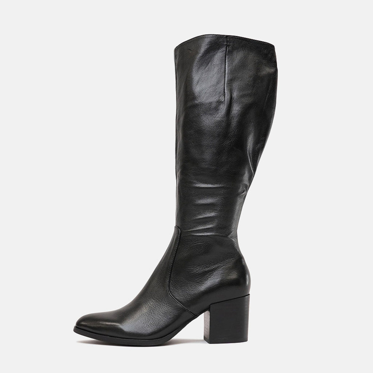 Zodiak Black/Black Leather Knee High Boots, DJANGO & JULIETTE - Shouz