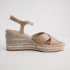 Orgal Cappuccino Leather Espadrille Wedges