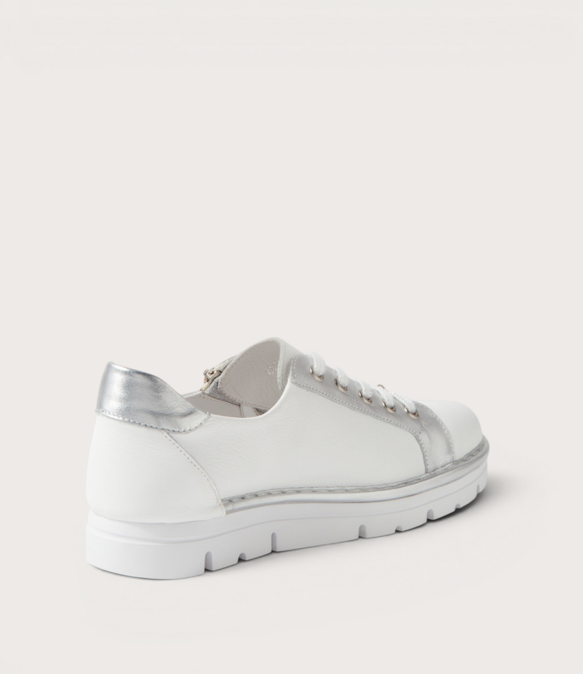 Elos White/silver Leather Sneakers