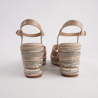 Orgal Cappuccino Leather Espadrille Wedges