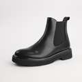 Thea Black Leather Ankle Boots